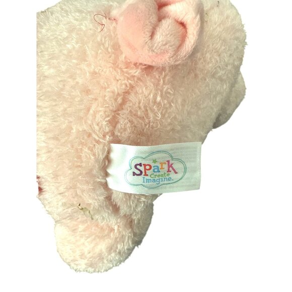Pink Plush Pig Toy With Red Bandana 10" By Spark Create Imagine For Kids - Picture 5 of 6